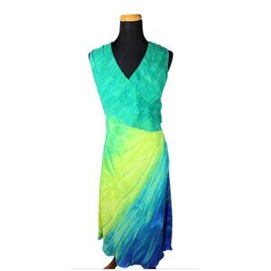 La Rue 39 Vintage 90's Floral Slip Dress Size 12 Floral Midi Length Ruffle Tie D